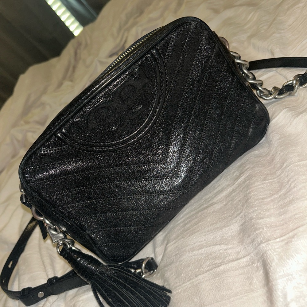 Tory Burch Black Chevron Crossbody Bag